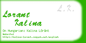 lorant kalina business card